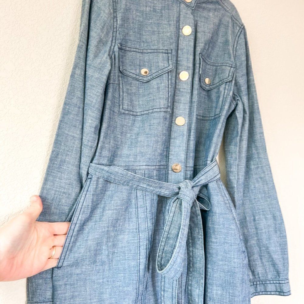 Tory Burch Chambray Shirt Dress, Size 2 - Picture 2 of 8